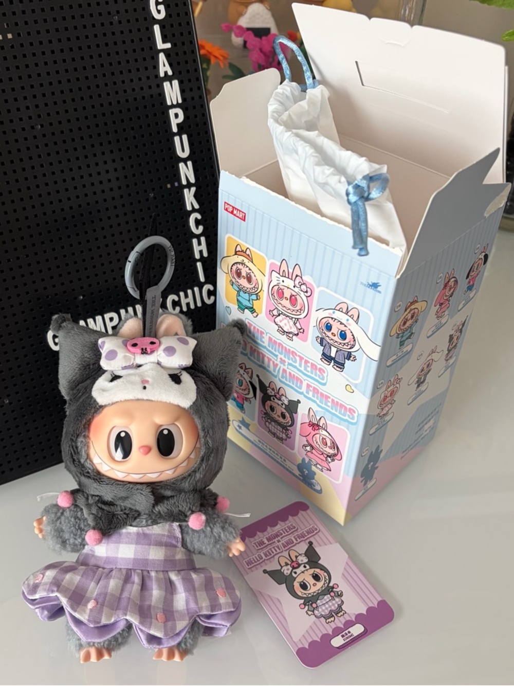 NIB Pop Mart Labubu The Monsters Hello Kitty and Friends Blind Box - Kuromi